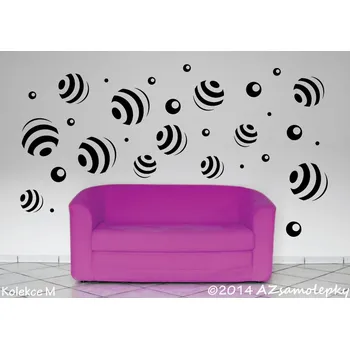 Samolepící dekorace Samolepky na zeď - Pruhované bubliny - kolekce S