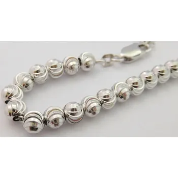 Řetízek Mohutný stříbrný gravírovaný řetízek (kuličky) 42+3cm 925/14,75gr 030882600004 (Mohutný stříbrný gravírovaný řetízek (kuličky) 42+3cm 925/14,75gr 030882600004)