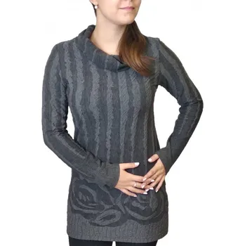 Dámský svetr Dámský prodloužený rolák Lenz šedý Velikosti Lenz: M