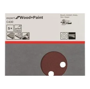 Brusný kotouč 5x Brusný kotouč do excentrické brusky Bosch C430 - 115mm, zr.240, 8 otvorů, suchý zip (2608605657)