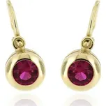 Zlatnictví U Kostela Zlaté dětské náušnice s červeným kamínkem 703Čz 385715002