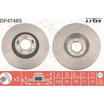 Brzdový kotouč TRW DF4748S