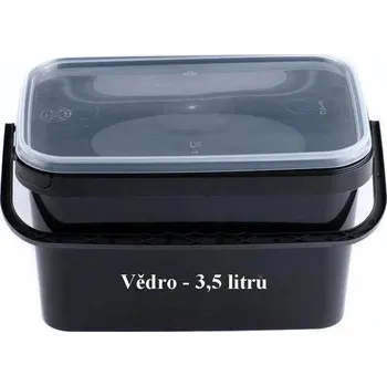 Plastové vědro - Hranaté Černé 3,5 l 1 ks