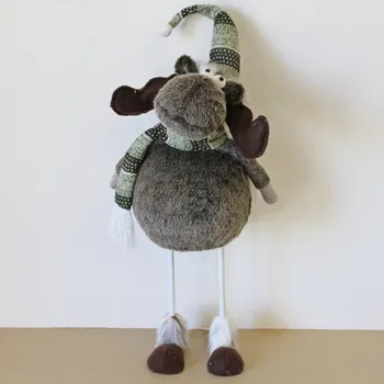 Vánoční dekorace Sob na pružině/textil 77cm (KR176-602129)