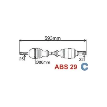 Poloosa kola levá poloosa,citroen berlingo,xsara picasso,peugeot partner,3272.7F,s ABS,GRESA