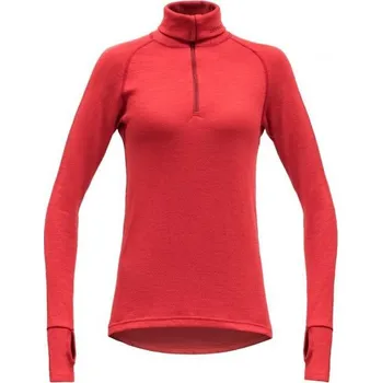 Devold Expedition vlněné tričko s rolákem na zip červené