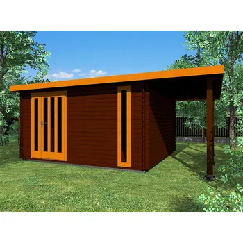 Zahradní domek Evald DD 400x350 33 mm + přístřešek