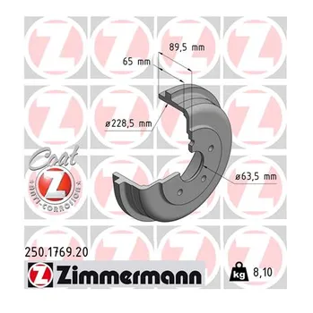 Brzdový buben Zimmermann Coat Z 250.1769.20