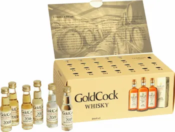 Rudolf Jelínek Gold Cock Degustační kalendář 49,2% 24 x 0,02 l
