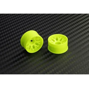 RC vybavení PN Racing Mini-Z 2WD Machine Cut BBS REAR Wheel F0 Yellow (2 ks)