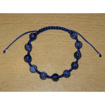 Drahý kámen Drhaný Shamballa náramek - sodalit - modrá šňůrka - dn31