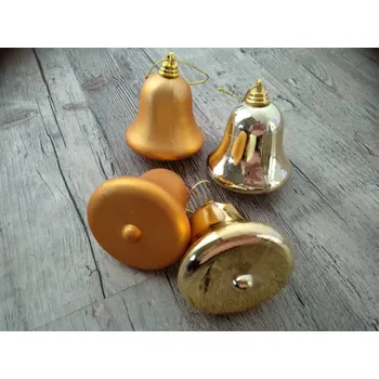 Vánoční dekorace Noell VÁNOČNÍ ZBOŽÍ Baňky - Žlutý zvonek / zvoneček sada