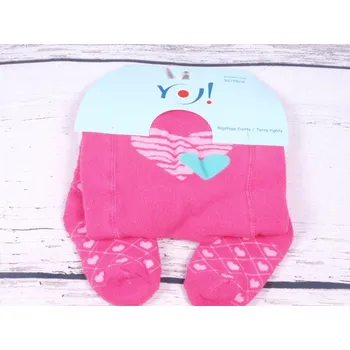 Termo punčocháče YO teplé růžové se srdíčky velikost oblečení - děti: 68/74