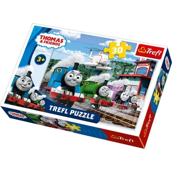 Puzzle Trefl Mašinka Tomáš: závody na kolejích 30 dílků