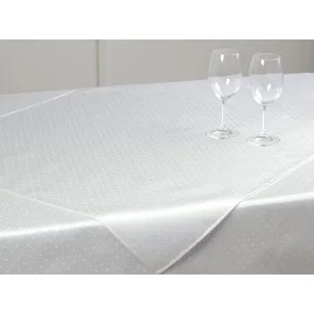 ubrus HEDVA ČESKÝ BROKÁT Ubrus Odaska 77x77 tečky bílá