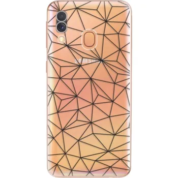 Pouzdro na mobilní telefon Odolné silikonové pouzdro iSaprio - Abstract Triangles 03 - black - Samsung Galaxy A40