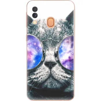 Pouzdro na mobilní telefon Odolné silikonové pouzdro iSaprio - Galaxy Cat - Samsung Galaxy A40