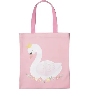 Nákupní taška Sass & Belle Růžová nákupní taška s motivem labutě