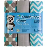 T-tomi Bambusové BIO pleny sada 3 ks modré kuličky