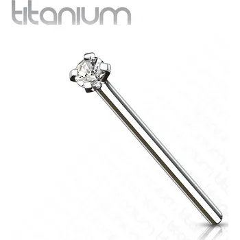 Piercing Šperky4U Variabilní piercing do nosu - titan, čirý kamínek - TIT1039-025