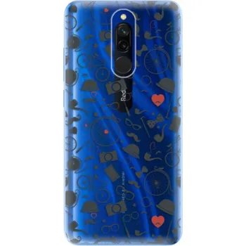 Pouzdro na mobilní telefon Odolné silikonové pouzdro iSaprio - Vintage Pattern 01 - black - Xiaomi Redmi 8