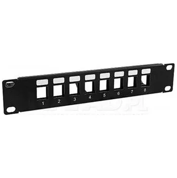 Patch panel 10" Patch panel neosazený 8 portů 1U černý Keystone