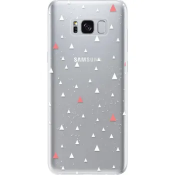 Pouzdro na mobilní telefon Odolné silikonové pouzdro iSaprio - Abstract Triangles 02 - white - Samsung Galaxy S8