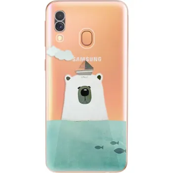 Pouzdro na mobilní telefon Odolné silikonové pouzdro iSaprio - Bear With Boat - Samsung Galaxy A40