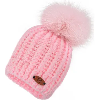 Čepice PASTELOVĚ RŮŽOVÝ KULICH bambule růžová HICHIC