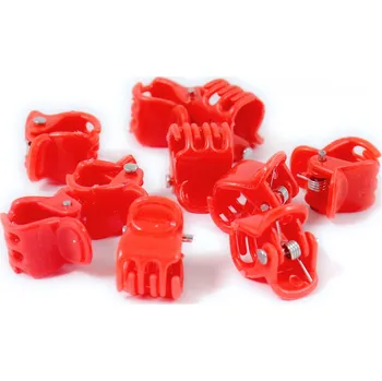 Červené skřipečky na vlasy, 10 ks