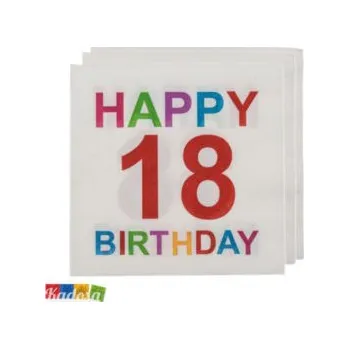 Papírový kapesník Ubrousky 18.narozeniny Happy Birthday