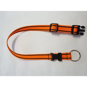 Obojek pro psa Palkar obojek z popruhu pro psy 65 cm x 25 mm oranžová s páskami (Palkar obojek z popruhu pro psy 65 cm x 25 mm oranžová s páskami)