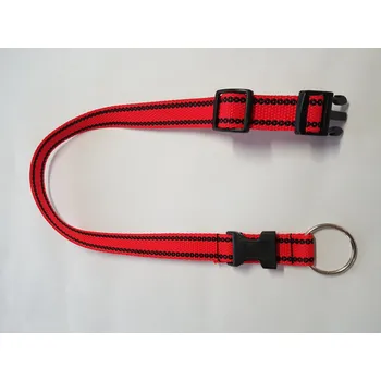 Obojek pro psa Palkar obojek z popruhu pro psy 65 cm x 25 mm červená s páskami (Palkar obojek z popruhu pro psy 65 cm x 25 mm červená s páskami)