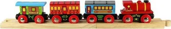 Vláček a vláčkodráha Bigjigs Toys Rail Osobní vlak + 3 koleje