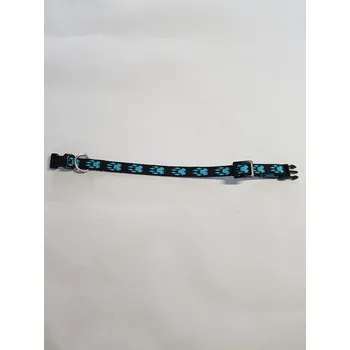 Obojek pro psa Palkar obojek z popruhu pro psy 25 cm x 10 mm černo-světle-modrá s tlapkami (Palkar obojek z popruhu pro psy 25 cm x 10 mm černo-světle-modrá s tlapkami)