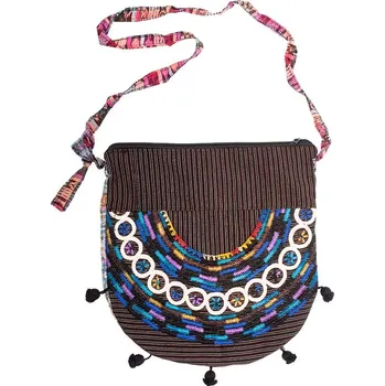 Kabelka Dámská bavlněná taška přes rameno vyšívaná barevná 35 x 35 cm D