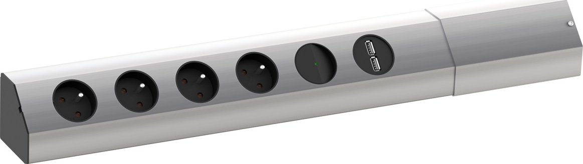 Elektro zásuvková lišta Bachmann Casia 4x 230V 2x USB nabíječka a vypínač 923.012