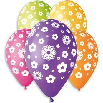 Party dekorace Nafukovací balonky s potiskem kytiček průměr 30cm, 5ks