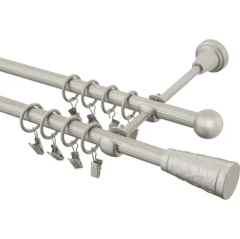 Garnýž Garnýž kovová 320 cm rýhovaná dvouřadá - dvojitá 16 Sevilla chrom mat