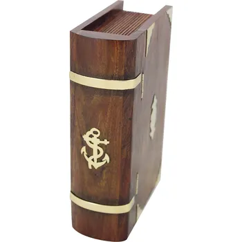 Truhla SEA CLUB Dřevěná truhla - box ve tvaru knihy se zámkem 9346