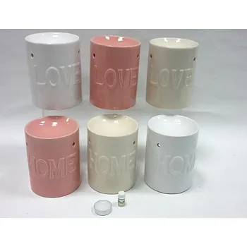 Vánoční dekorace Aromalampa keramická LOVE bílá - 1 ks