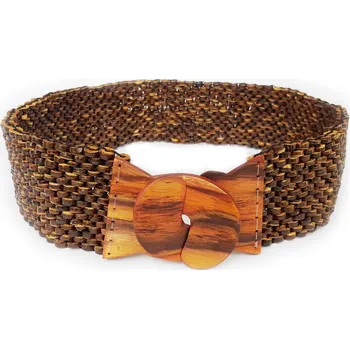 Opasek Kokosový pásek s ebenovou přezkou hnědý