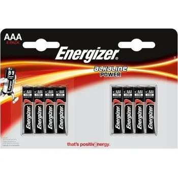 Článková baterie Baterie Energizer Alkaline Power AAA, LR03, mikrotužková, 1,5V, blistr 8 ks