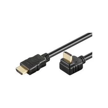 Video kabel PremiumCord HDMI High Speed+Ethernet kabel, zlacený zahnutý konektor 270° 2m