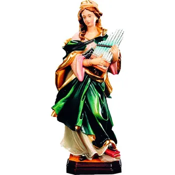 Vánoční dekorace Ornatis Svatá Cecilie Provedení: Přírodní bez malování, Velikost stojících figur dospělých postav: 15 cm Dřevěná vyřezávaná Svaté Cecílie