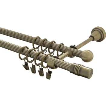 Garnýž kovová 400 cm rýhovaná dvouřadá - dvojitá 16 Cylinder mosaz