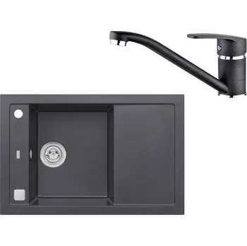 Granitový dřez Alveus Formic 30 černý 91 + baterie Nina černá 91