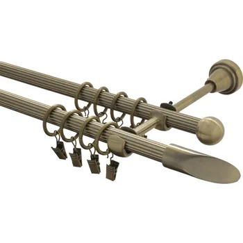 Garnýž kovová 240 cm rýhovaná dvouřadá - dvojitá 16 Piza mosaz