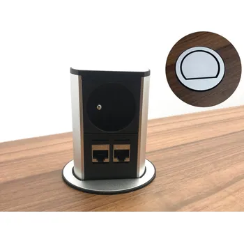 Elektrická zásuvka Elektro zásuvka Bachmann Elevator OFFICE 2x RJ45 CAT6, 1x 230V - hliník 928.008 Délka napájecího kabelu: bez kabelu