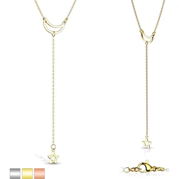 Náhrdelník Ocelový náhrdelník "měsíc a hvězda"